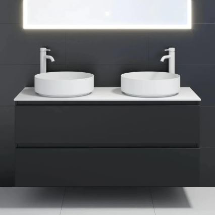 BATH DELUXE 06-040-16-01-00 - Tvättställ för bänkskiva LJORDAL Ø 40 cm rostfritt stål/matt vit