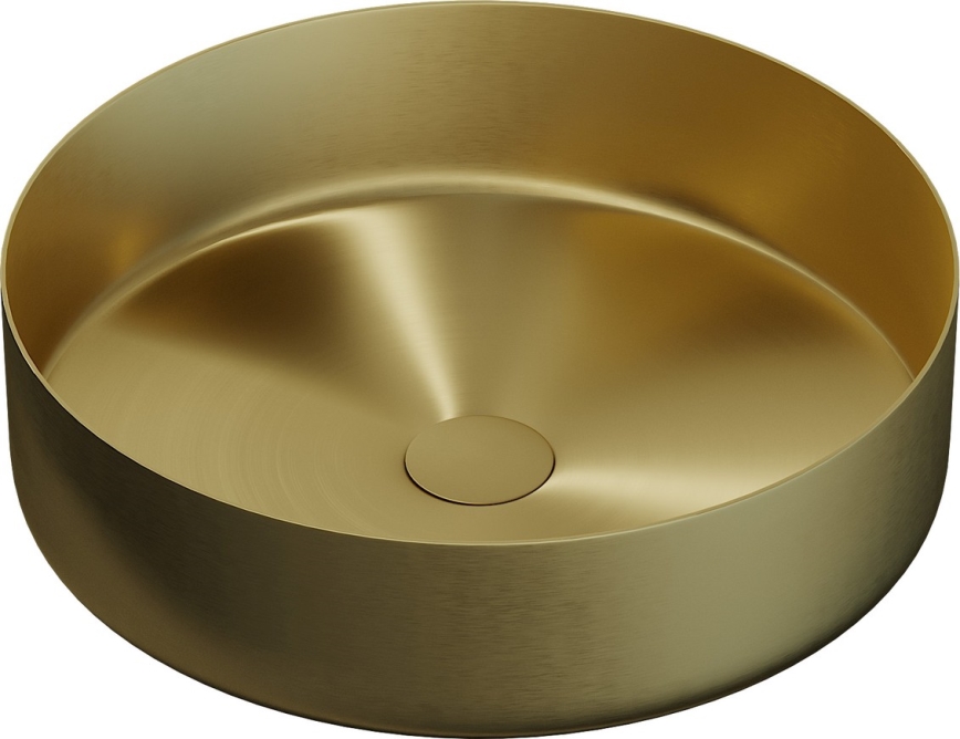 BATH DELUXE 06-040-16-70-00 - Tvättställ för bänkskiva LJORDAL Ø 40 cm i rostfritt stål/borstad mässing