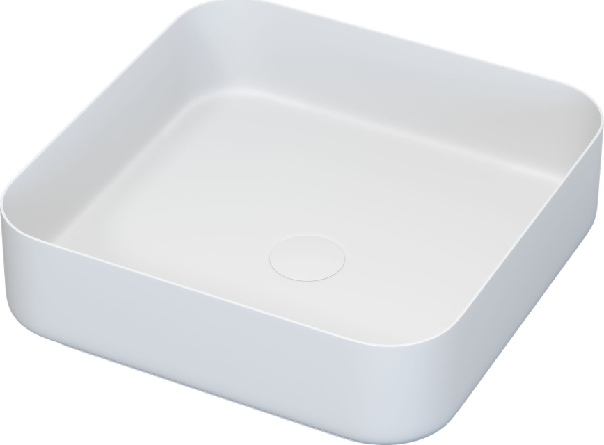 BATH DELUXE 06-040-17-01-00 - Handfat för bänkskiva LJORDAL 40x40 cm rostfritt stål/matt vit