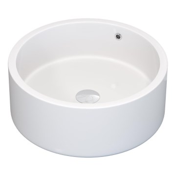BATH DELUXE 06-041-53-11-00 - Tvättställ för bänkskiva RUNDTOM Ø 41,5 cm keramik/blank vit