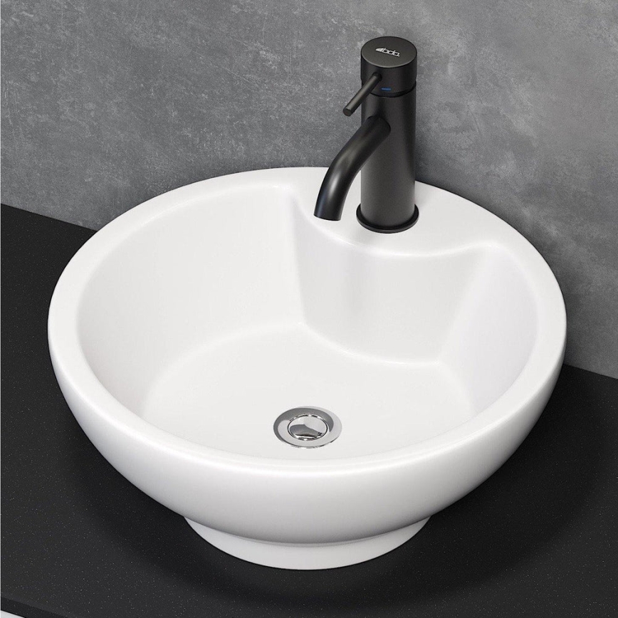 BATH DELUXE 06-045-11-11-00 - Tvättställ för bänkskiva DRAMMEN Ø 40,1 cm keramik/blank vit