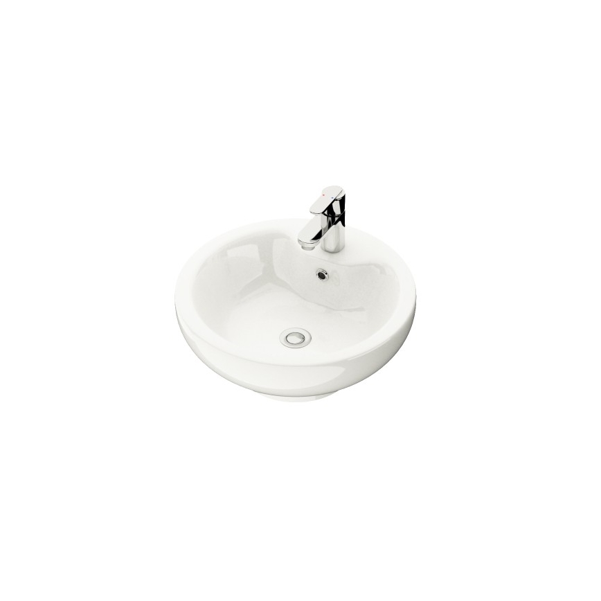 BATH DELUXE 06-045-11-11-00 - Tvättställ för bänkskiva DRAMMEN Ø 40,1 cm keramik/blank vit