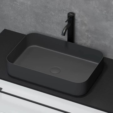 BATH DELUXE 06-052-18-02-00 - Tvättställ för bänkskiva LJORDAL 52x34 cm rostfritt stål/matt svart