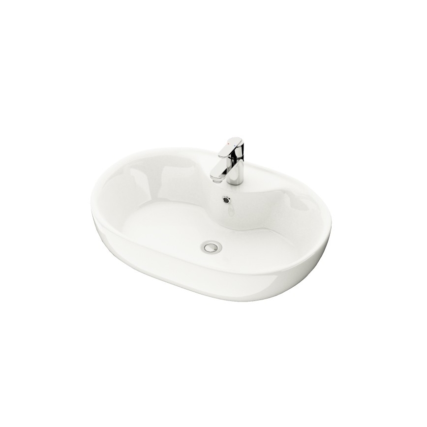 BATH DELUXE 06-060-08-11-00 - Tvättställ för bänkskiva TROMSO 59,5x41 cm keramik/blank vit