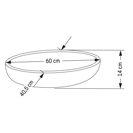 BATH DELUXE 06-060-19-23-00 - Tvättställ för bänkskiva OLSBORG 60x40,5 cm betong/grå