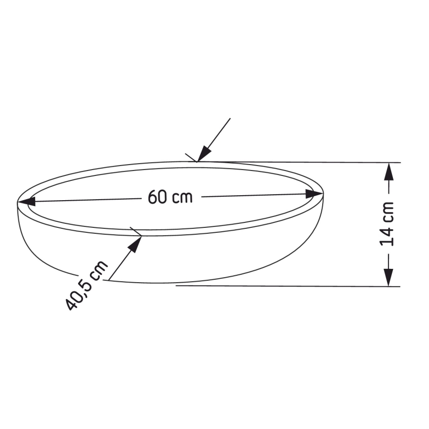 BATH DELUXE 06-060-19-23-00 - Tvättställ för bänkskiva OLSBORG 60x40,5 cm betong/grå