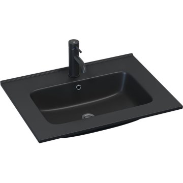 BATH DELUXE 06-060-27-02-00 - Infällt tvättställ HYGE 61x46 cm keramik/svart