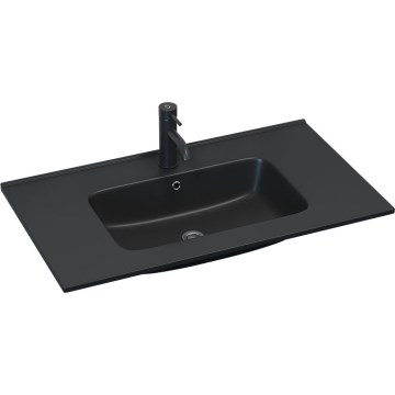 BATH DELUXE 06-080-27-02-00 - Infällt tvättställ HYGE 81x46 cm keramik/svart