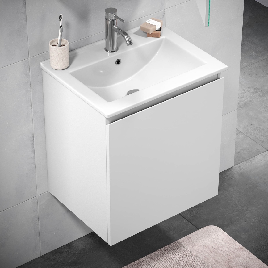BATH DELUXE 09-050-63-01-01 - Badrumsskåp med handfat KENWOOD 51 cm matt vit