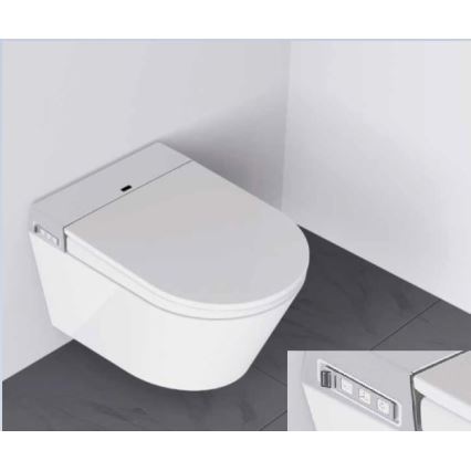 BATH DELUXE 21-040-02-11-00 - Vägghängd toalett med bidé	och toalettsits SoftClose TISVILDELEJE 1600W/230V vit + fjärrkontroll