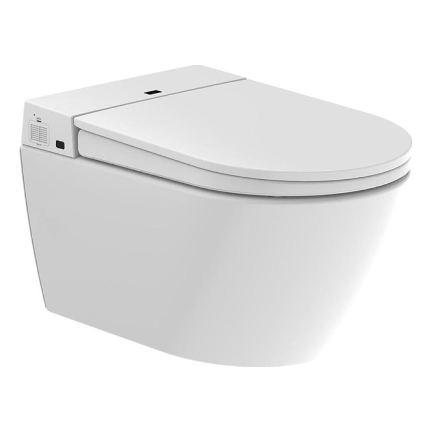BATH DELUXE 21-040-02-11-00 - Vägghängd toalett med bidé	och toalettsits SoftClose TISVILDELEJE 1600W/230V vit + fjärrkontroll
