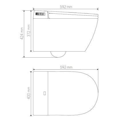 BATH DELUXE 21-040-02-11-00 - Väggmonterad WC med integrerad bidéfunktion och SoftClose-sits TISVILDELEJE 1600W/230V vit + fjärrkontroll