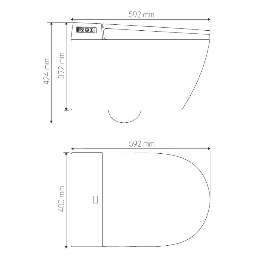 BATH DELUXE 21-040-02-11-00 - Väggmonterad WC med integrerad bidéfunktion och SoftClose-sits TISVILDELEJE 1600W/230V vit + fjärrkontroll