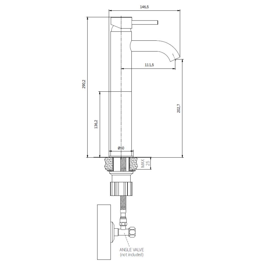 BATH DELUXE 28-005-02-64-00 - Kran till handfat DRAGOR 29 cm glansig mässing