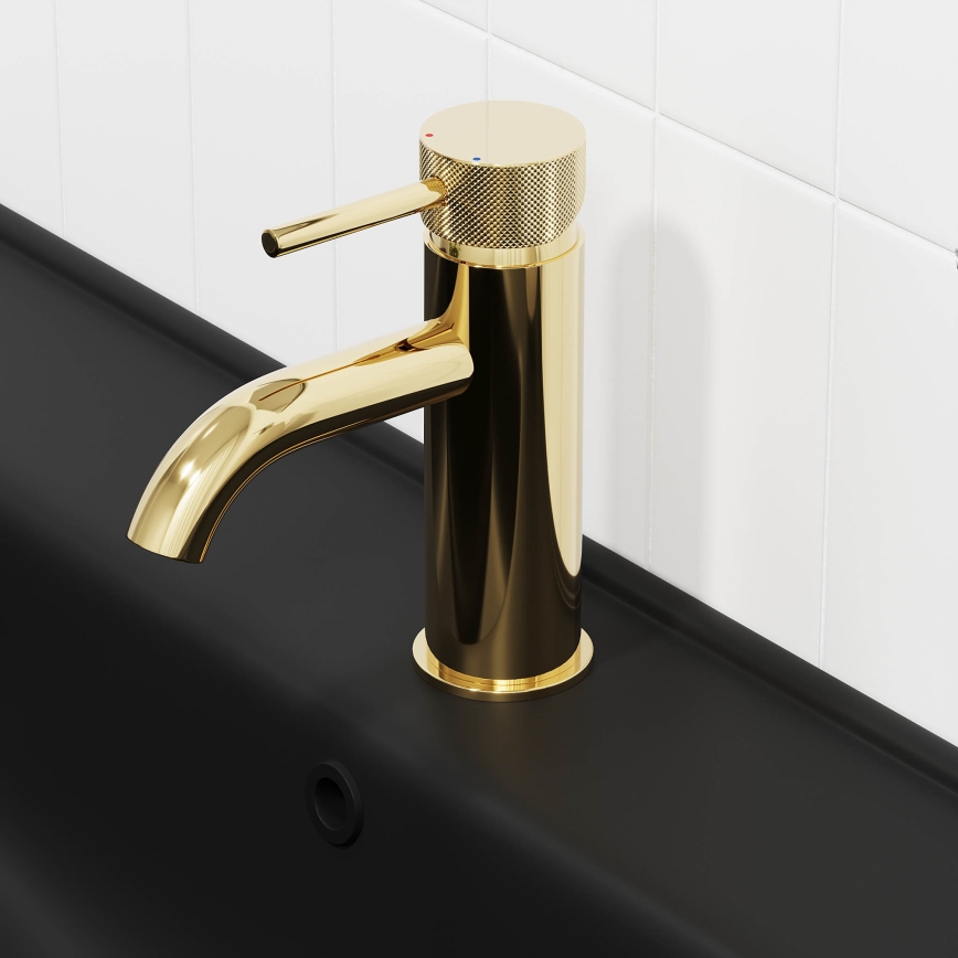 BATH DELUXE 28-005-03-64-00 - Kran till handfat ANHOLT 15,6 cm glansig mässing