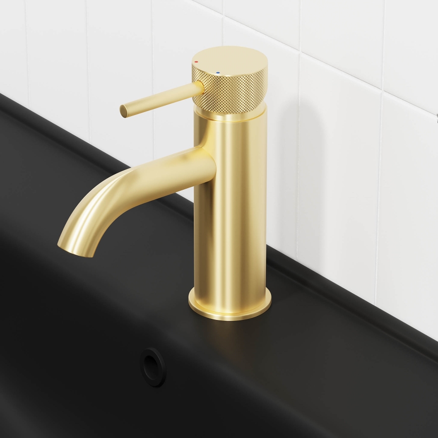 BATH DELUXE 28-005-03-70-00 - Kran till handfat ANHOLT 15,6 cm borstad mässing