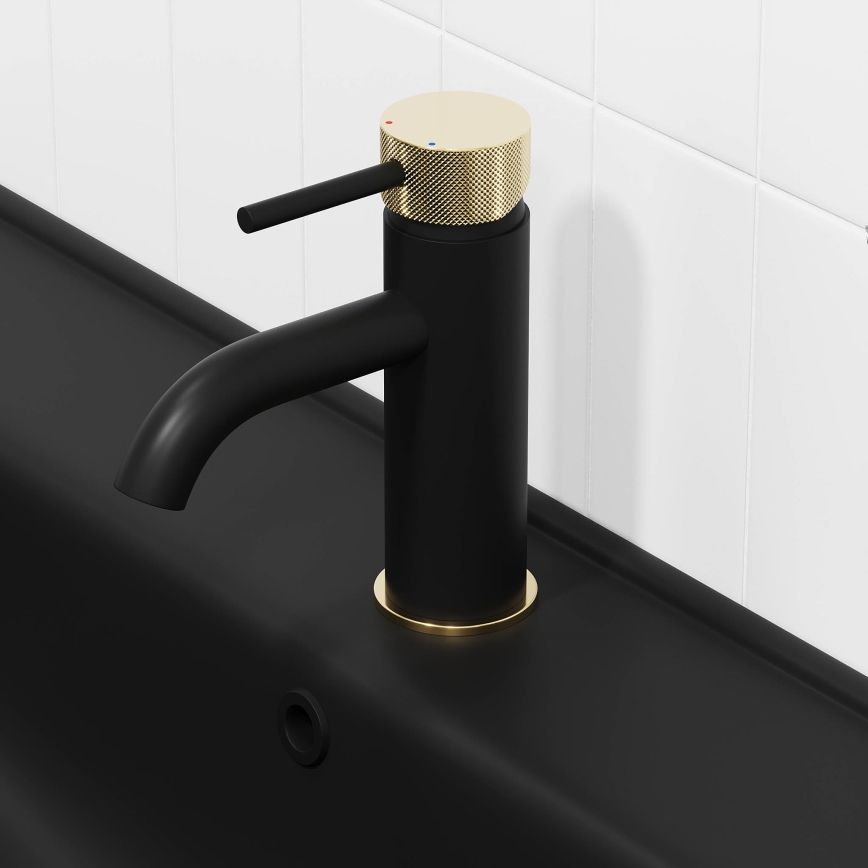 BATH DELUXE 28-005-03-72-00 - Kran till handfat ANHOLT 15,6 cm svart/mässing