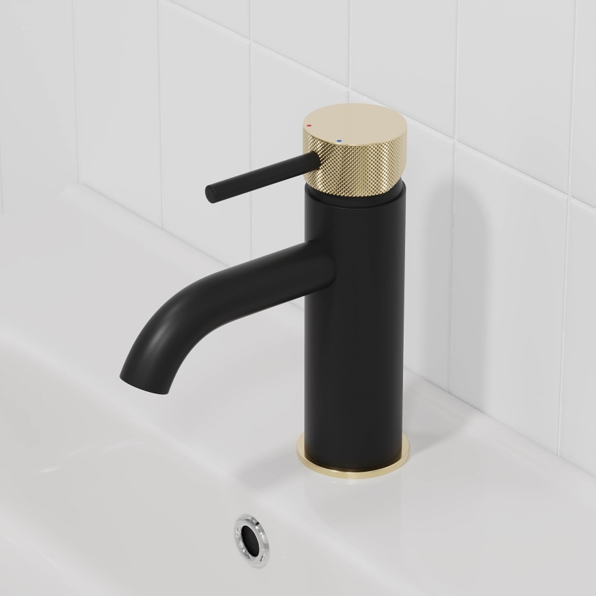 BATH DELUXE 28-005-03-72-00 - Kran till handfat ANHOLT 15,6 cm svart/mässing