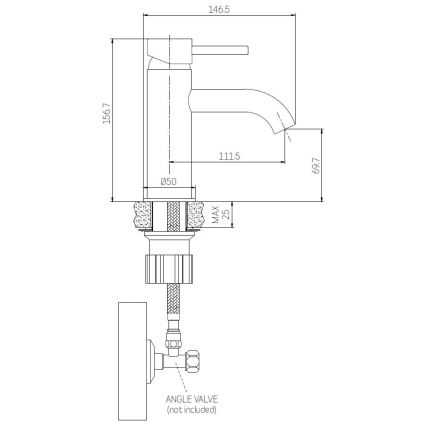 BATH DELUXE 28-005-03-72-00 - Kran till handfat ANHOLT 15,6 cm svart/mässing