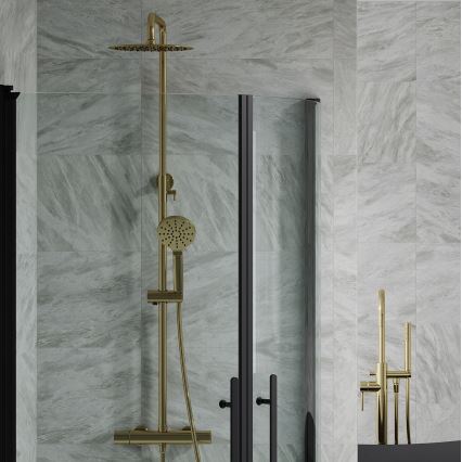 BATH DELUXE 31-120-05-70-00 - Duschset med termostatblandare DRAGOR i borstad mässing