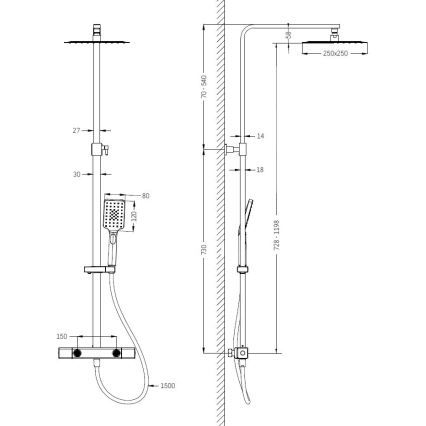 BATH DELUXE 31-120-06-01-00 - Duschutrustning med termostat NAESBY matt vit