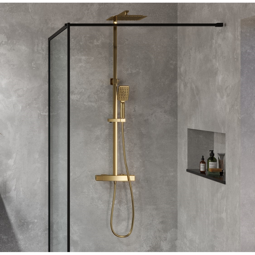 BATH DELUXE 31-120-06-70-00 - Duschutrustning med termostat NAESBY borstad mässing