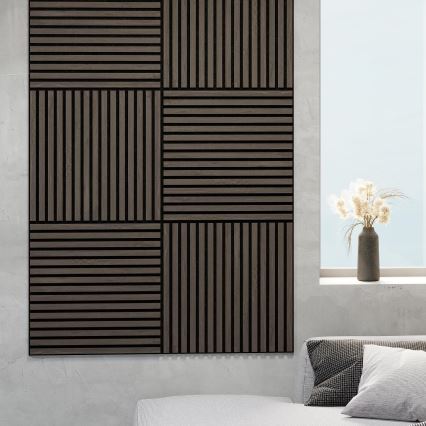 BATH DELUXE 54-060-08-84-12 - KIT 4x Akustisk väggpanel DANVIKEN 60x60 cm valnöt