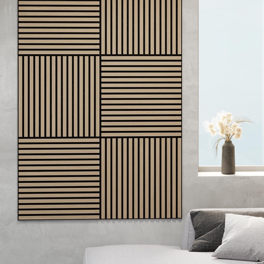 BATH DELUXE 54-060-08-86-12 - KIT 4x Akustisk väggpanel DANVIKEN 60x60 cm ek