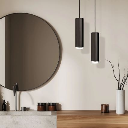Bathroom ljuskrona på snöre TURYN 1xGU10/10W/230V IP44 svart