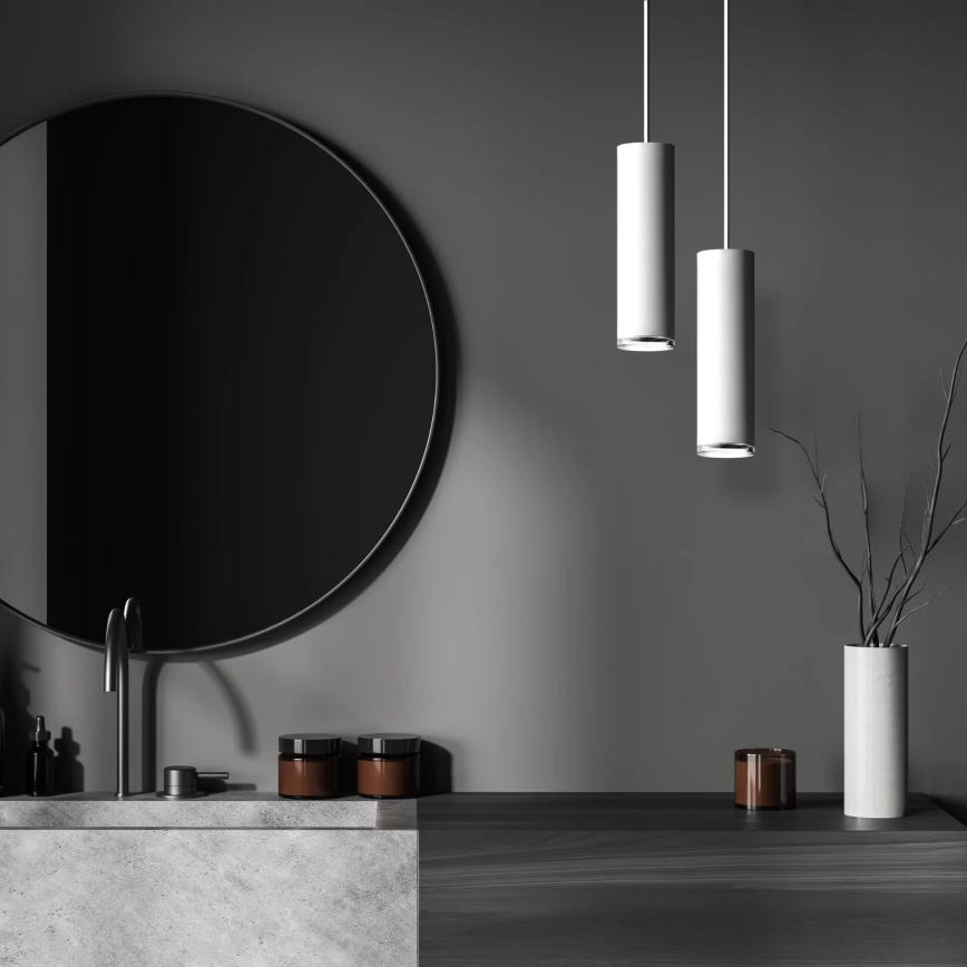 Bathroom ljuskrona på snöre TURYN 1xGU10/10W/230V IP44 vit