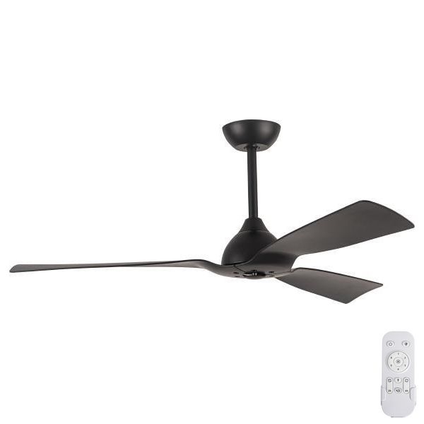 Bathroom tak fan diameter 132 cm IP44 svart + fjärrkontroll