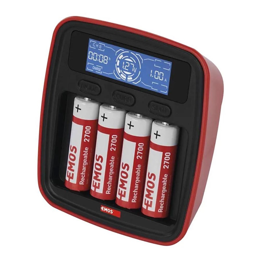 Batteriladdare med LCD display 4xAA/AAA 5V