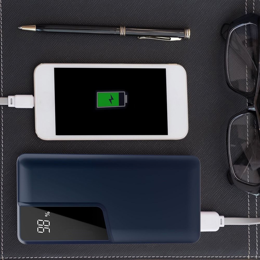 Batteriladdare med skärm 10000mAh/3,7V blå