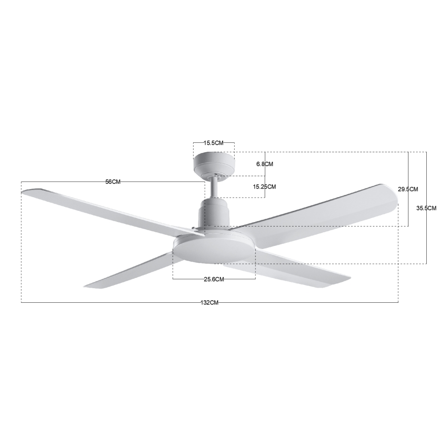 BAYSIDE 213025 - Utomhus tak fan NAUTILUS IP55 vit