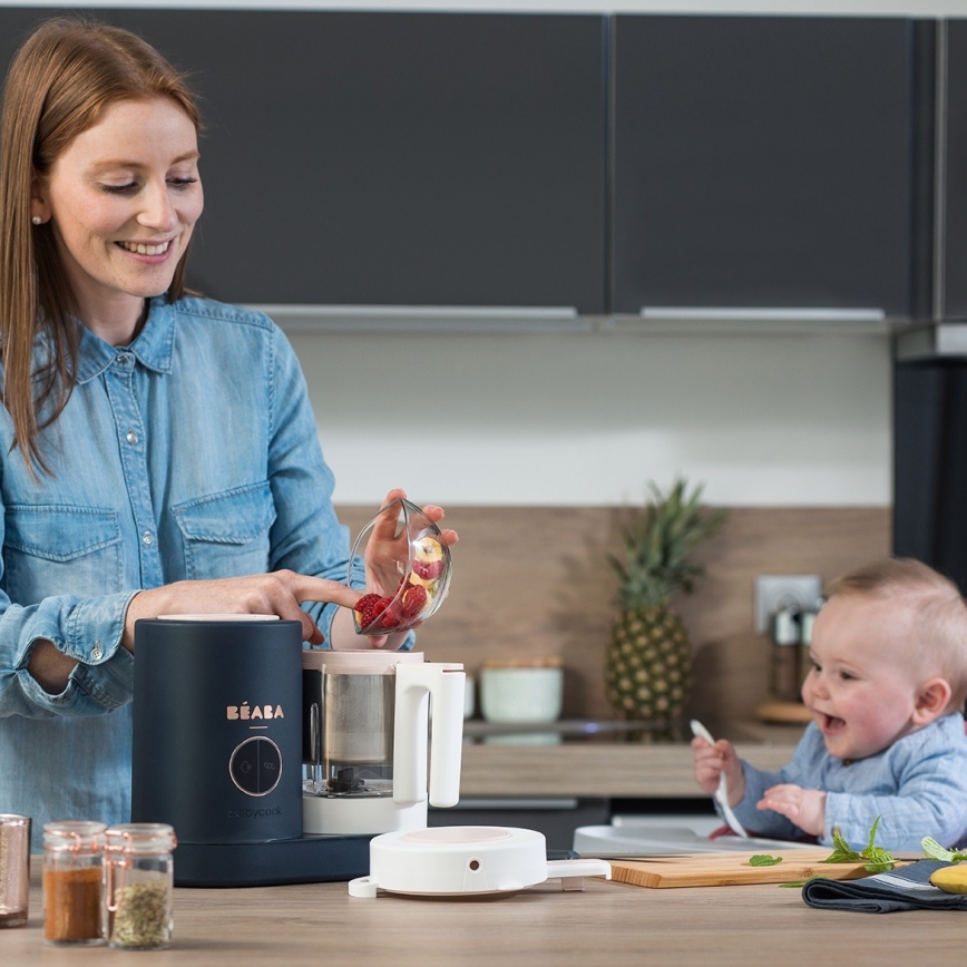 Beaba - Ångkokare$12i1 BABYCOOK NEO blå/vit