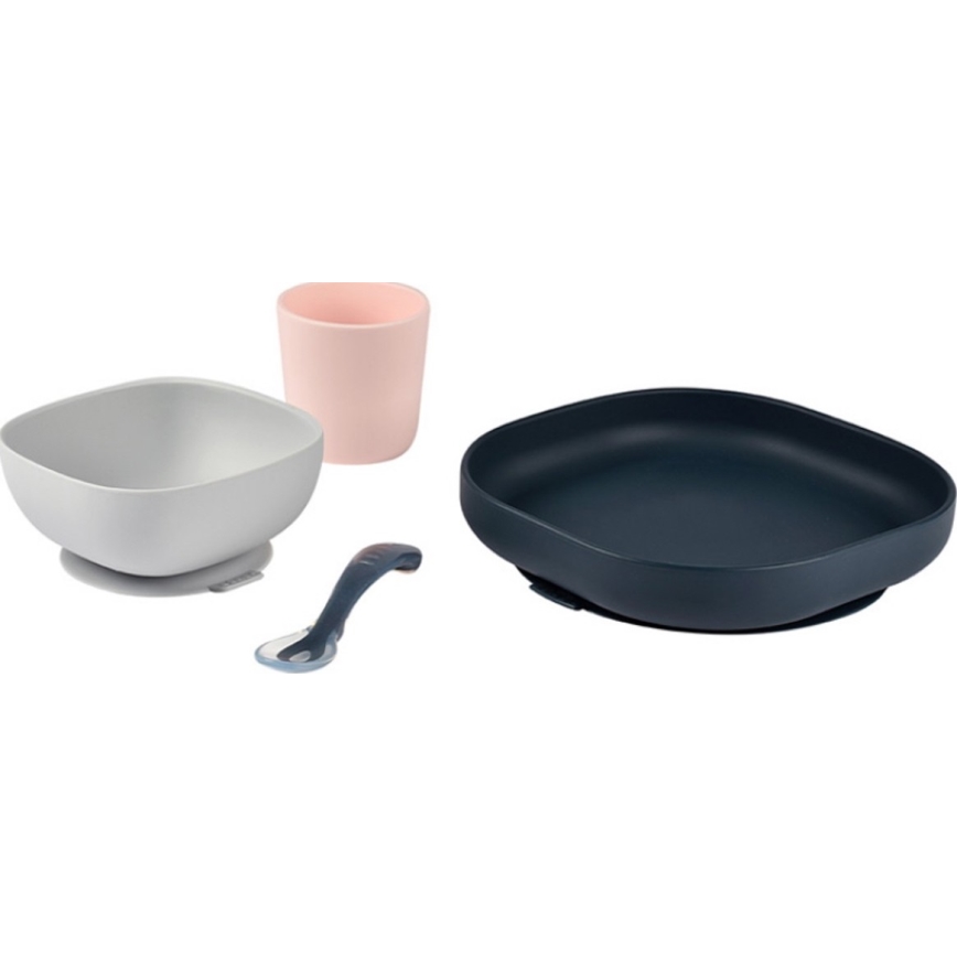 Beaba - Children's dining kit Night blå 4 delar