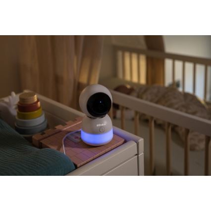 Beaba - Smart uppladdningsbar babyvakt med monitor ZEN NIGHT 720p 5V 4000 mAh Wi-Fi vit