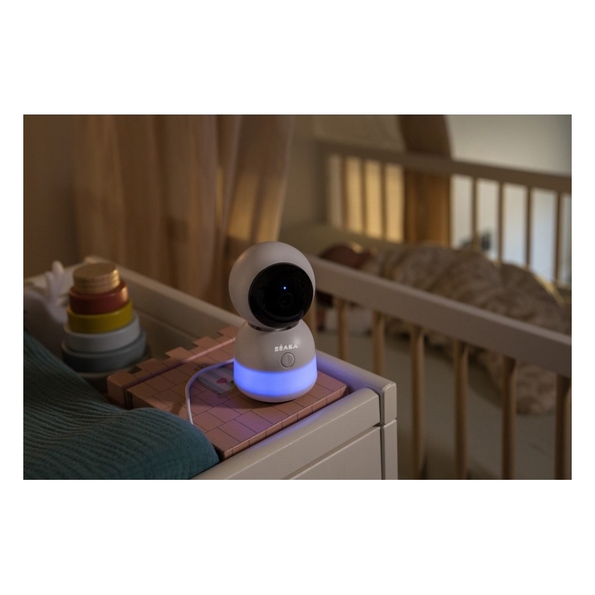 Beaba - Smart uppladdningsbar babyvakt med monitor ZEN NIGHT 720p 5V 4000 mAh Wi-Fi vit