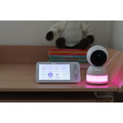Beaba - Smart uppladdningsbar babyvakt med monitor ZEN NIGHT 720p 5V 4000 mAh Wi-Fi vit