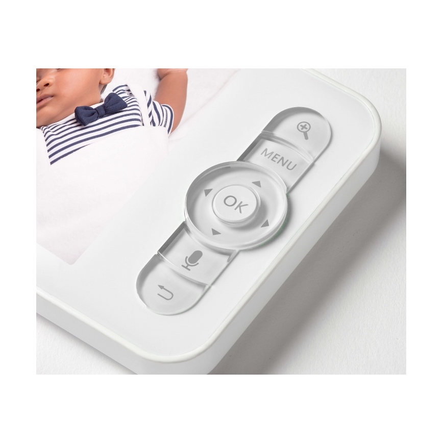 Beaba - Smart uppladdningsbar babyvakt med monitor ZEN NIGHT 720p 5V 4000 mAh Wi-Fi vit