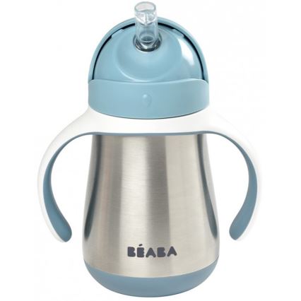 Beaba - Thermo-insulated mug med en straw 250 ml blå