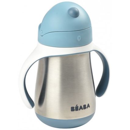 Beaba - Thermo-insulated mug med en straw 250 ml blå