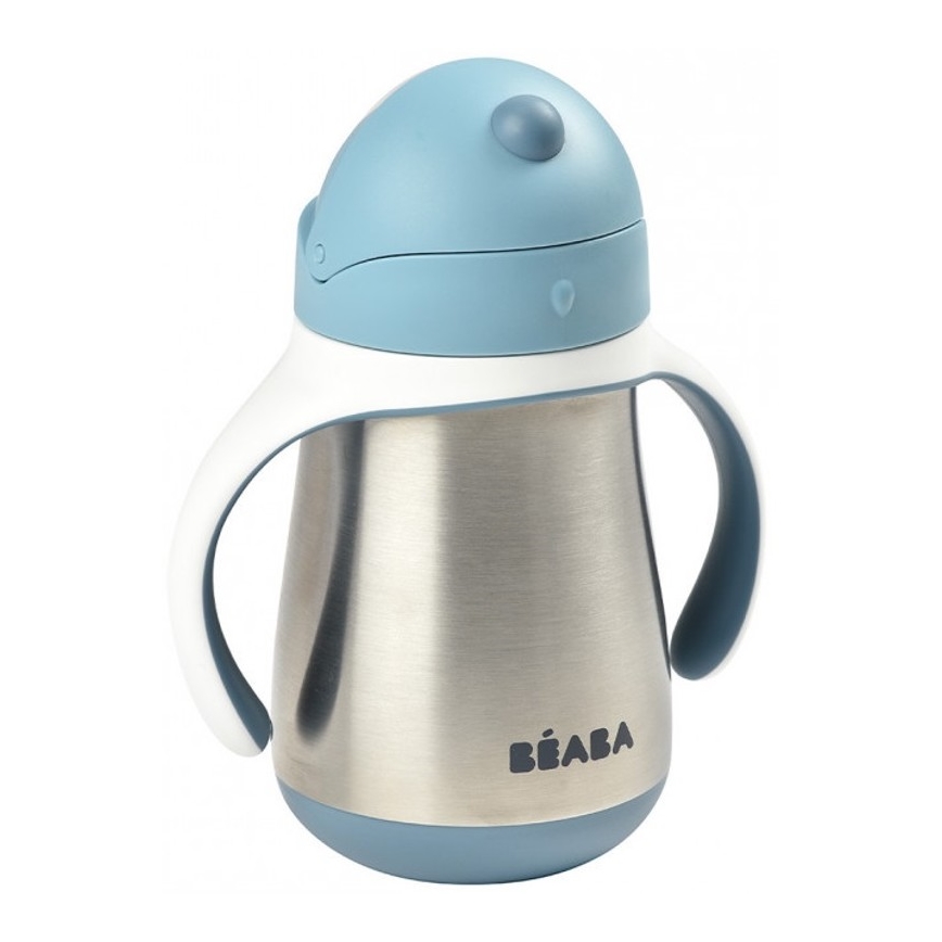 Beaba - Thermo-insulated mug med en straw 250 ml blå