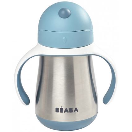 Beaba - Thermo-insulated mug med en straw 250 ml blå