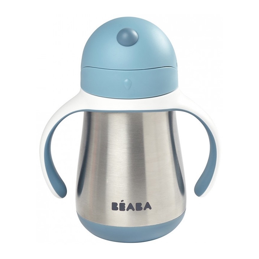 Beaba - Thermo-insulated mug med en straw 250 ml blå