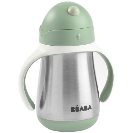 Beaba - Thermo-insulated mug med en straw 250 ml grön