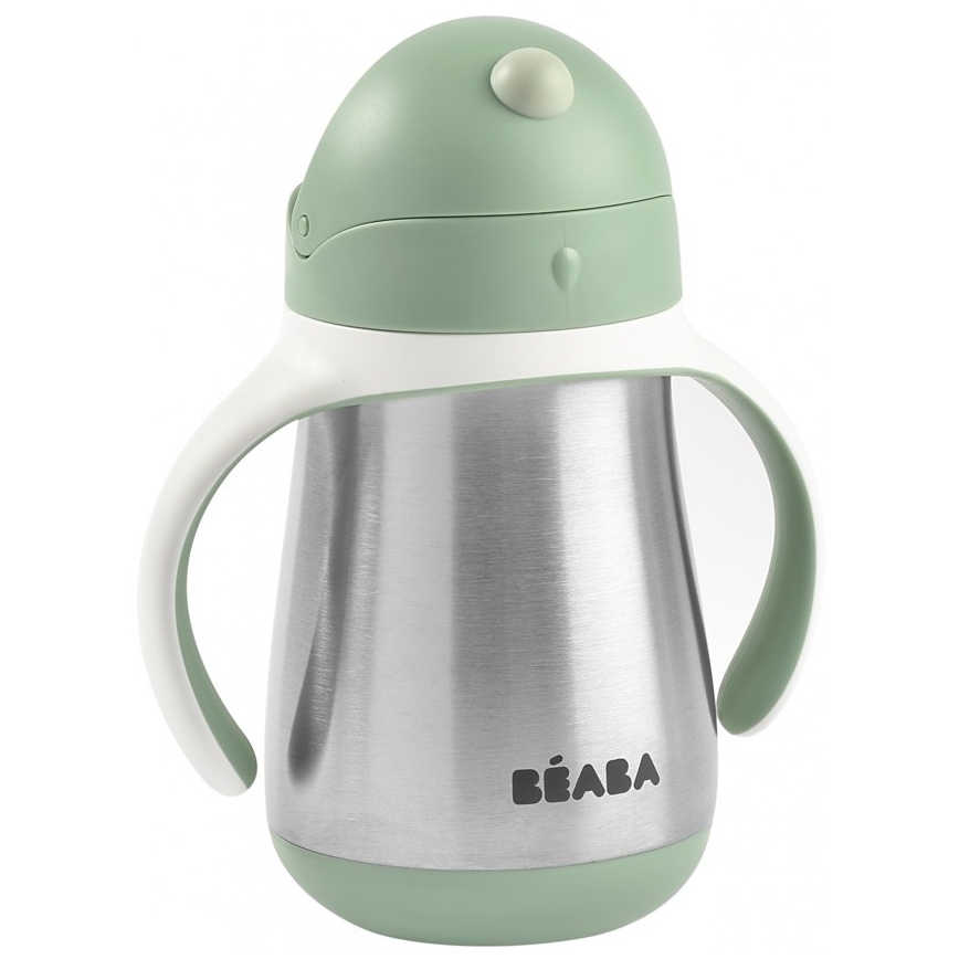 Beaba - Thermo-insulated mug med en straw 250 ml grön