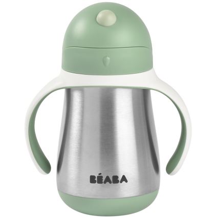 Beaba - Thermo-insulated mug med en straw 250 ml grön