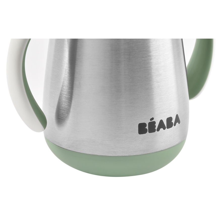 Beaba - Thermo-insulated mug med en straw 250 ml grön