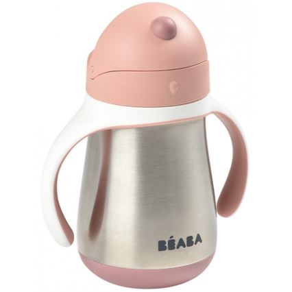 Beaba - Thermo-insulated mug med en straw 250 ml rosa